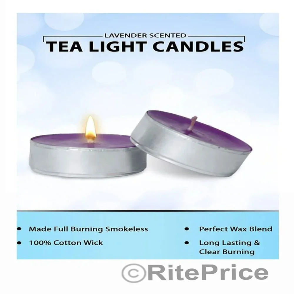 60PCS Lavender Tealight Candles Highly Scented w/ Essential & Natural Oil (2 Pk)